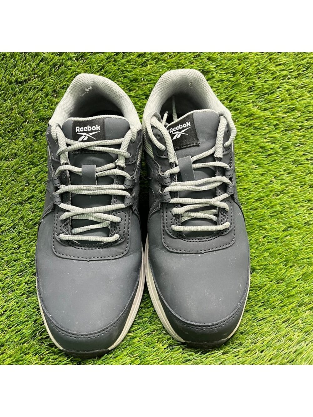 Reebok‎ Guide SR Mens Size 7E Black Gray Leather Steel Toe Safety Work Shoes